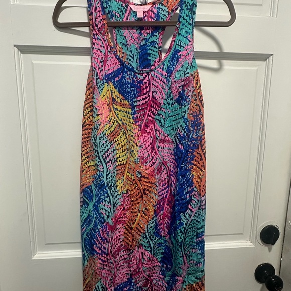 Lily Pulitzer Women's Multi Color Betty Electric Racer Back 100% Silk Dress S - Picture 2 of 4